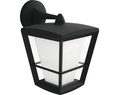 Vägglykta PHILIPS HUE Econic white and color ambiance 15W 1150lm IP44 svart Svart vägglampa för utomhusbruk med tydlig, geometrisk design.