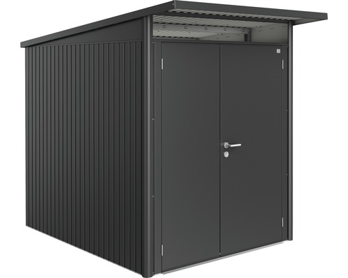 Metallförråd med dubbeldörr för trädgården