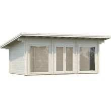 Trädgårdshus i trä med dubbeldörr och fönster