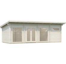 Trädgårdshus i trä med fönster och dubbeldörr