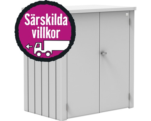 Metallförrådsskåp med särskild anmärkning om leveransvillkor