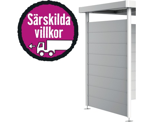 Symbol för särskilda villkor för lastbilsåtkomst bredvid ett grått lager