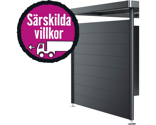 Symbol för särskilda leveransvillkor bredvid ett terrassöverdrag