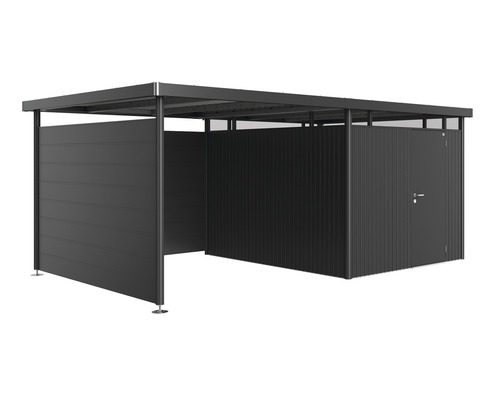 Cykelgarage med dörr och sidoväggar