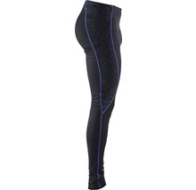 Svarta damleggings med blå sidostripe