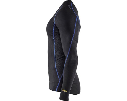 Svart underställströja med långa ärmar och blå detaljer