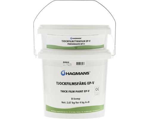 Tjockfilmsfärg HAGMANS EP-V Ljusgrå 4kg Hagmans tjockfilmsfärg EP-V i vitt i hink