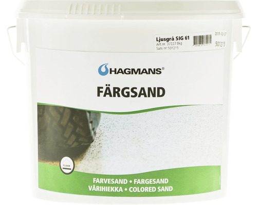 Färgsand HAGMANS SIG 61 fin ljusgrå 8kg