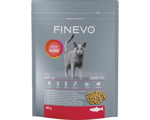 Kattmat FINEVO Adult Cat lax spannmålsfritt 0,4kg Finevo torrfoder lax för vuxna katter, 400 gram