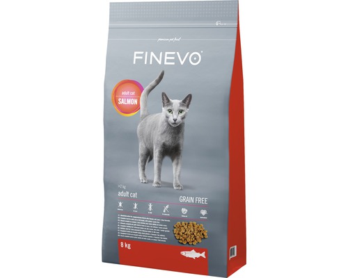 Kattmat FINEVO Adult Cat lax spannmålsfritt 8kg