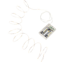 Ljusslinga KONSTSMIDE 1,9m 20 bärnstensfärgade LED timer koppar