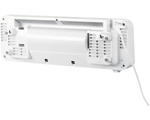 Bakifrån av en elektrisk radiator med monteringsanordning