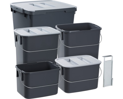 Källsorteringssats NORDISKA PLAST grå 5-pack Källsorteringssats NORDISKA PLAST grå 5-pack