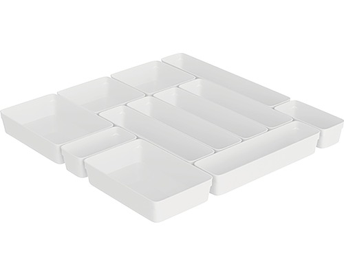 Sorteringslådor set av plast för lådor