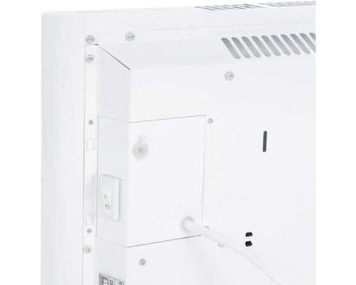 Detaljvy av en värmare med strömbrytare och kabel