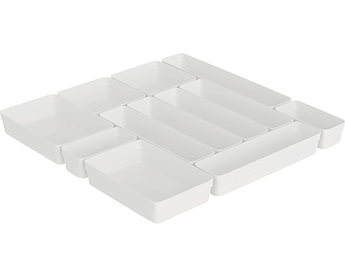 Set med lådorganisatörer av plast