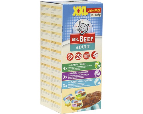 Kattmat MR. BEEF i gelé 10x100g Kattmat MR. BEEF i gelé 10x100g