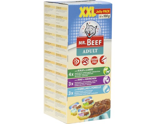 Kattmat MR. BEEF i gelé 10x100g