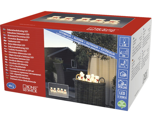 Förpackning med LED-dekoration med teddybjörnar för utomhusbruk