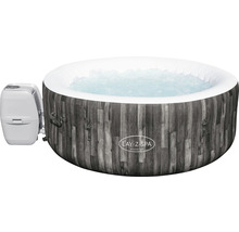 Lay-Z-Spa Bahamas bubbelpool med grått träutseende och kontrollpanel