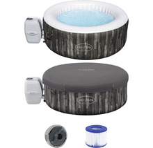 Uppblåsbar Lay-Z-Spa bubbelpool med vatten, lock, pump och filter