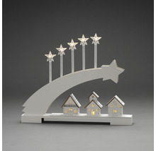 Julgransljusstake med stjärnor och hus som dekoration