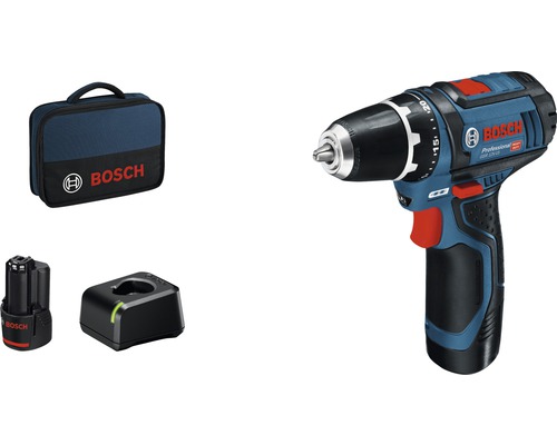 Skruvdragare BOSCH PROFESSIONAL GSR 12V-15 inkl. 2st batterier 2.0Ah, laddare och väska-0