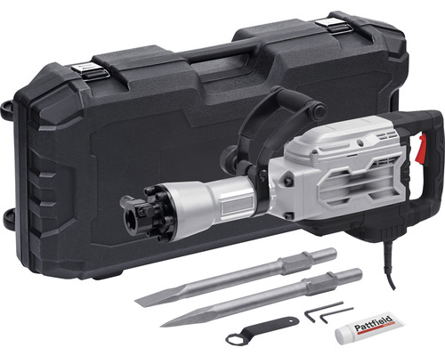 Bilningshammare med väska, mejslar, verktyg och smörjmedel