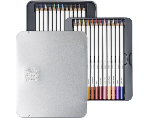 Winsor & Newton färgpennor i en metallåda