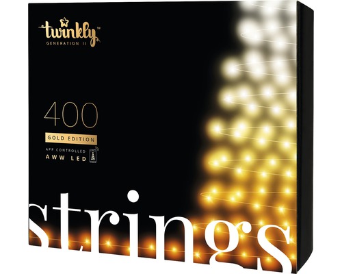 Ljusslinga TWINKLY 400 LED-lampor med appstyrning kallvit, varmvit och gul