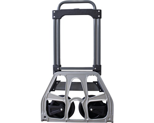 Grå bagagevagn med hjul för transport av laster