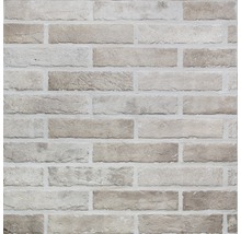 Närbild av en väggplatta med tegelstensutseende