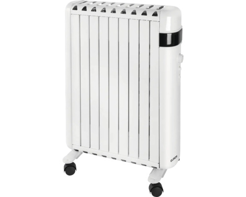 Vit oljeelement med hjul för användning inomhus