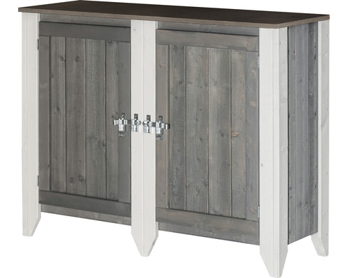 Träskåp med två dörrar och spärrlås