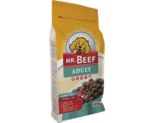 Hundmat MR. BEEF Adult Low Fat fågel och ris 12,5kg Mr. Beef Adult torrfoder för hundar, 12,5 kilograms förpackning