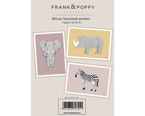 Poster Frank & Poppy Savannah 1 3-pack 13x18cm