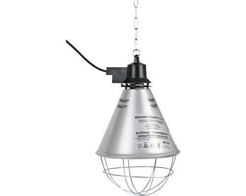 Infraröd reflektor/infravärmare för djur inkl. aluminiumskärm ø21cm 5m kabel Värmelampa för djur för takmontering med skyddsgaller