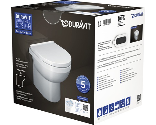 Duravit DuraStyle Basic stående toalett i förpackningskartong