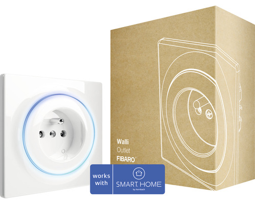 Smart vägguttag FIBARO Walli vit