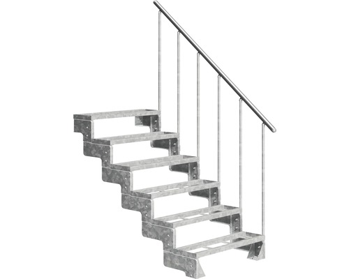 Utomhustrappa PERTURA Tallis metall med trappräcke 6 steg iläggssteg 100cm
