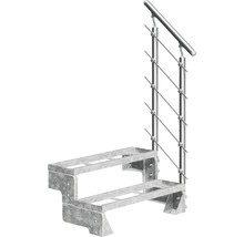 Trappkonstruktion med metallräcke