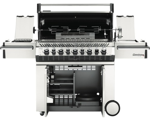 Grill med sex brännare och rotisserie