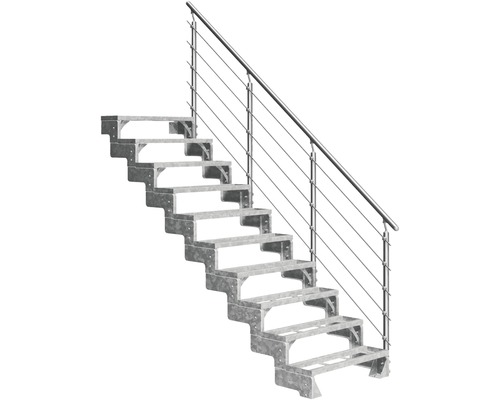 Utomhustrappa PERTURA Tallis metall med Prova-trappräcke 10 steg iläggssteg 100cm Utomhustrappa PERTURA Tallis metall med Prova-trappräcke 10 steg iläggssteg 100cm