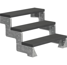 Trappa med tre steg och räfflade ytor