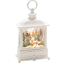 Dekorativ lykta med julmotiv inuti