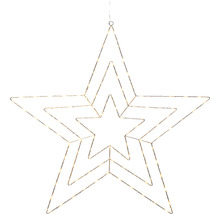 Dekorativ stjärna för upphängning med LED-belysning.