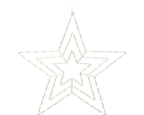 Dekorativ stjärna för upphängning med LED-belysning.