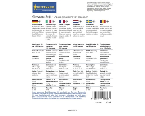 Fröförpackning Gewone Snij - Apium graveolens var. secalinum