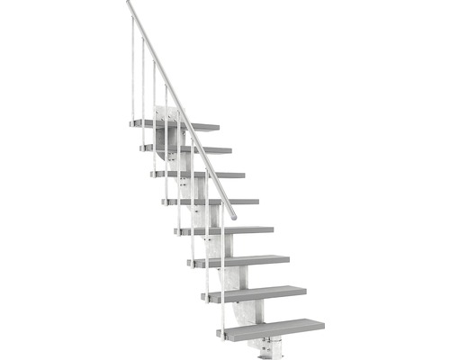 Utomhustrappa PERTURA Petros grå med trappräcke 8 steg Trimax 80cm