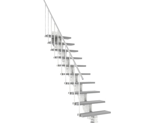Utomhustrappa PERTURA Petros grå med trappräcke 10 steg Trimax 80cm